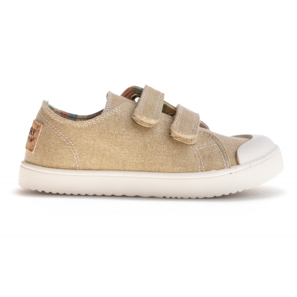 Zapatillas de lona niño PABLOSKY 980130 SNEAKERS LONA LAVADA BEIGE 34869 25V
