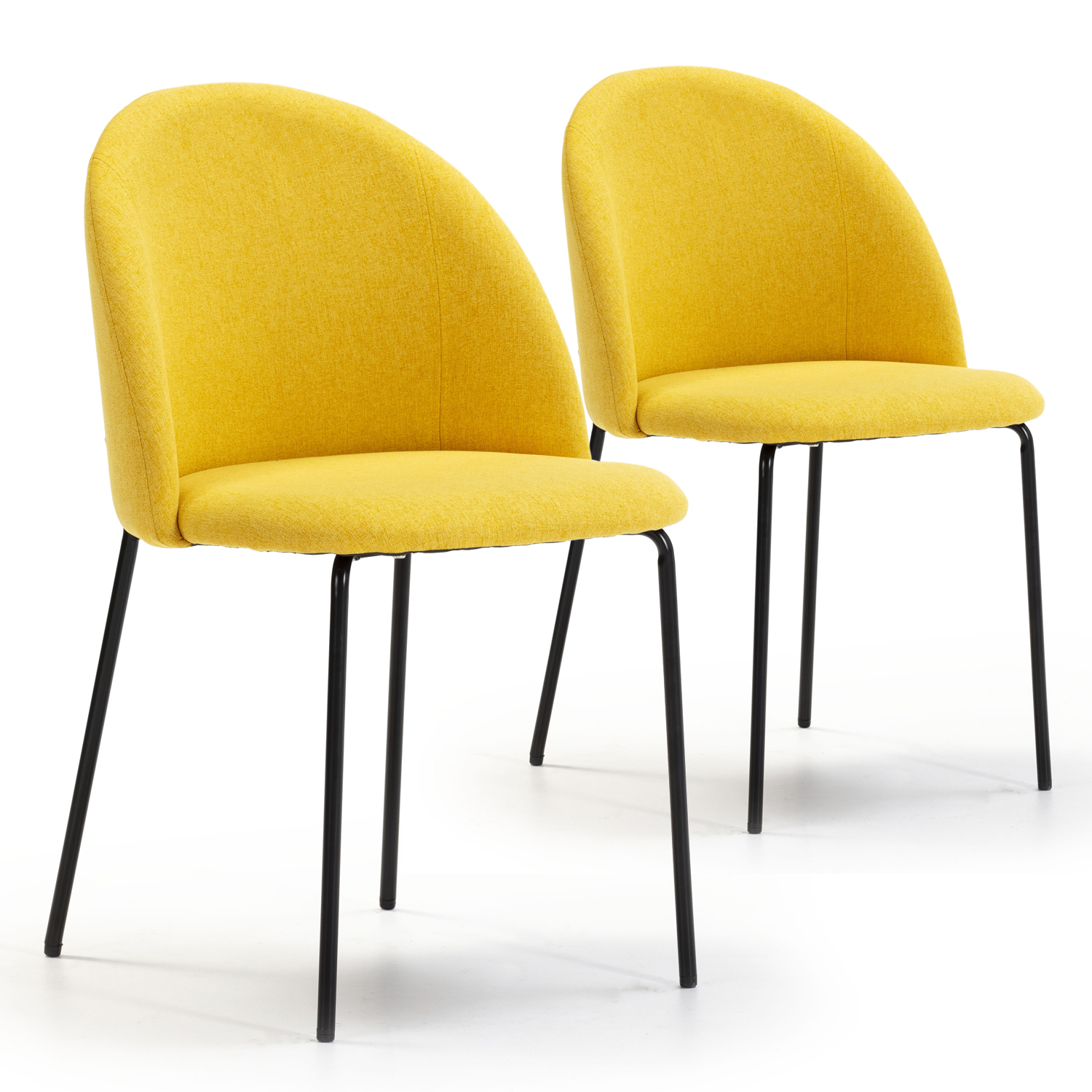 VS Venta-Stock - Pack de 2 sillas de comedor modelo Kenia en color mostaza