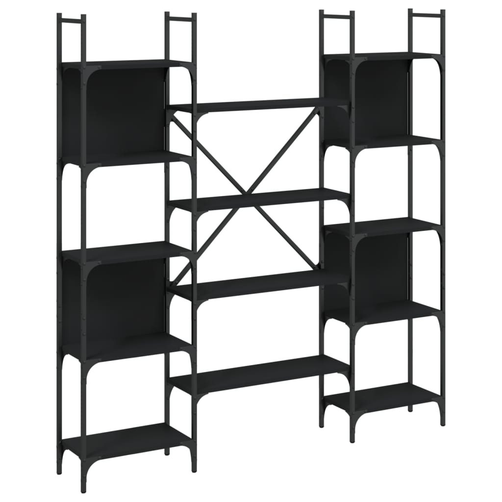 Estantería Vidaxl de Madera Ingeniería 155,5x24x166,5 Cm Negro