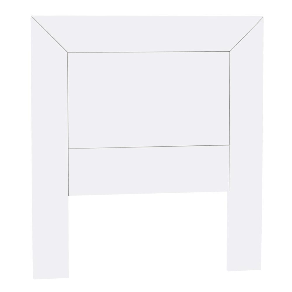 Cabecero para somier de 90 cm , pino macizo y Mdf, Moblit, serie Kalpe lacado, medidas: (90x110x2) cm ( altoxanchoxfondo), color blanco