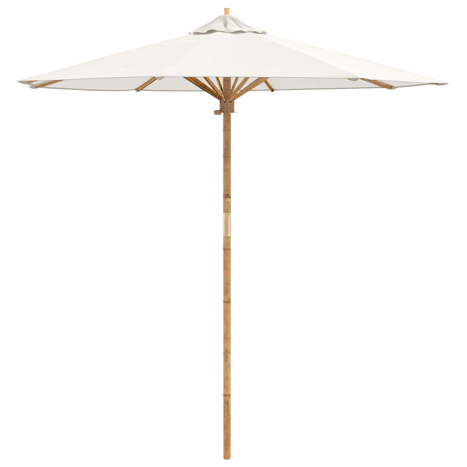vidaXL Sombrilla de jardín Crema Ø 270 x 260 cm Bambú
