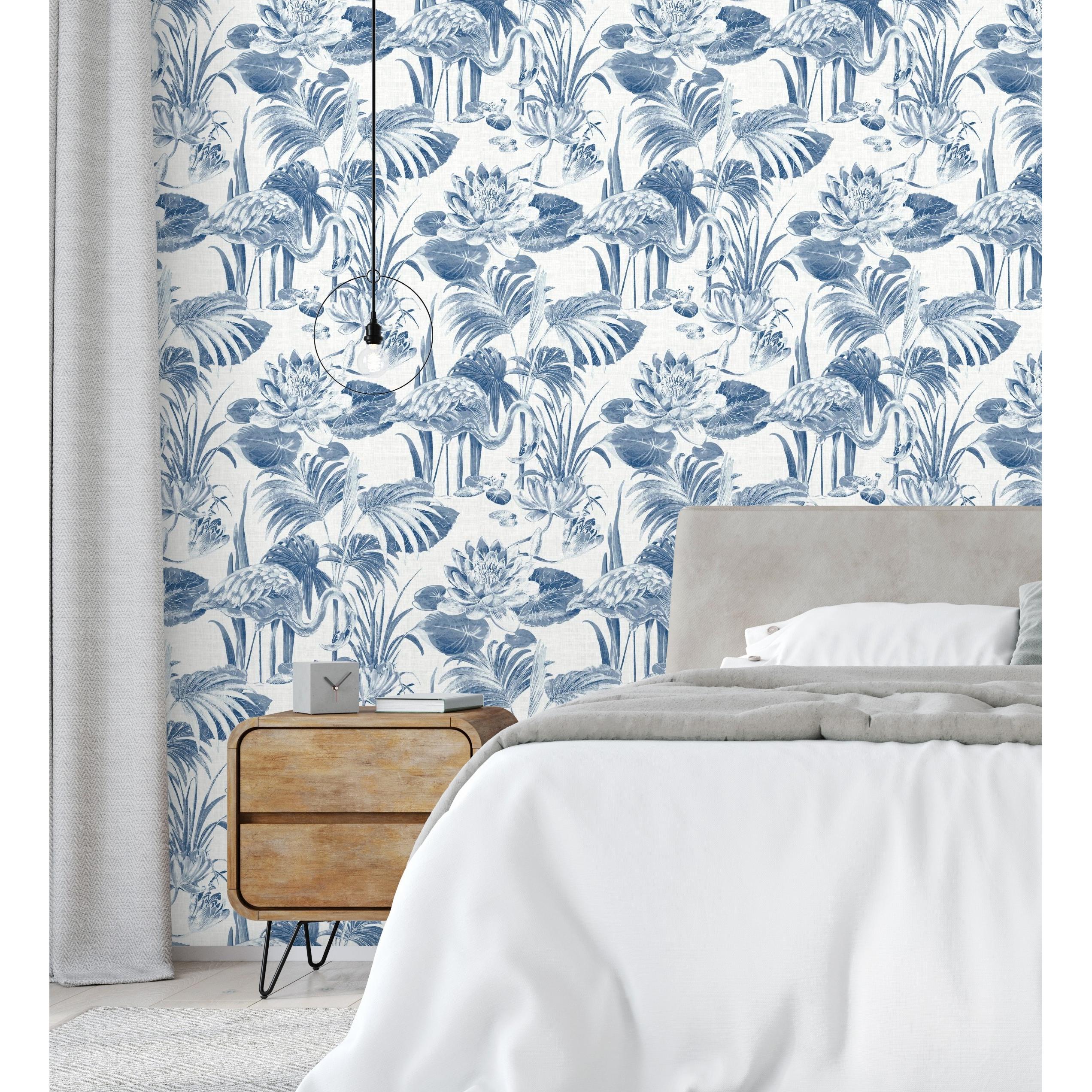 Papel pintado vinílico ecológico de flamencos flores y plantas - Flamingo Palace 680666 de GAULAN - Rollo de 10 m x 0,53 m