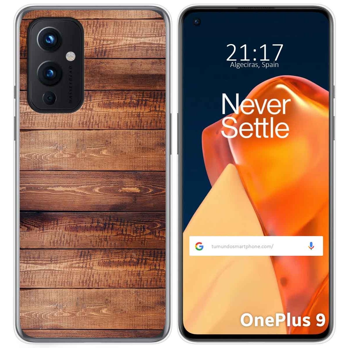 Tumundosmartphone Funda Gel Tpu para OnePlus 9 5G diseño Madera 02 Dibujos
