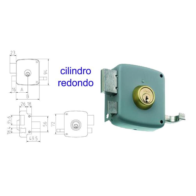 Mcm cerradura sobreponer 2525pr- 80-dcha pintada cilindro redon