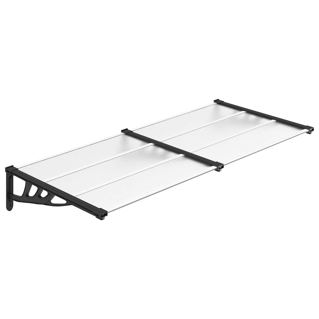 vidaXL Marquesina puerta policarbonato negro y transparente Multitalle