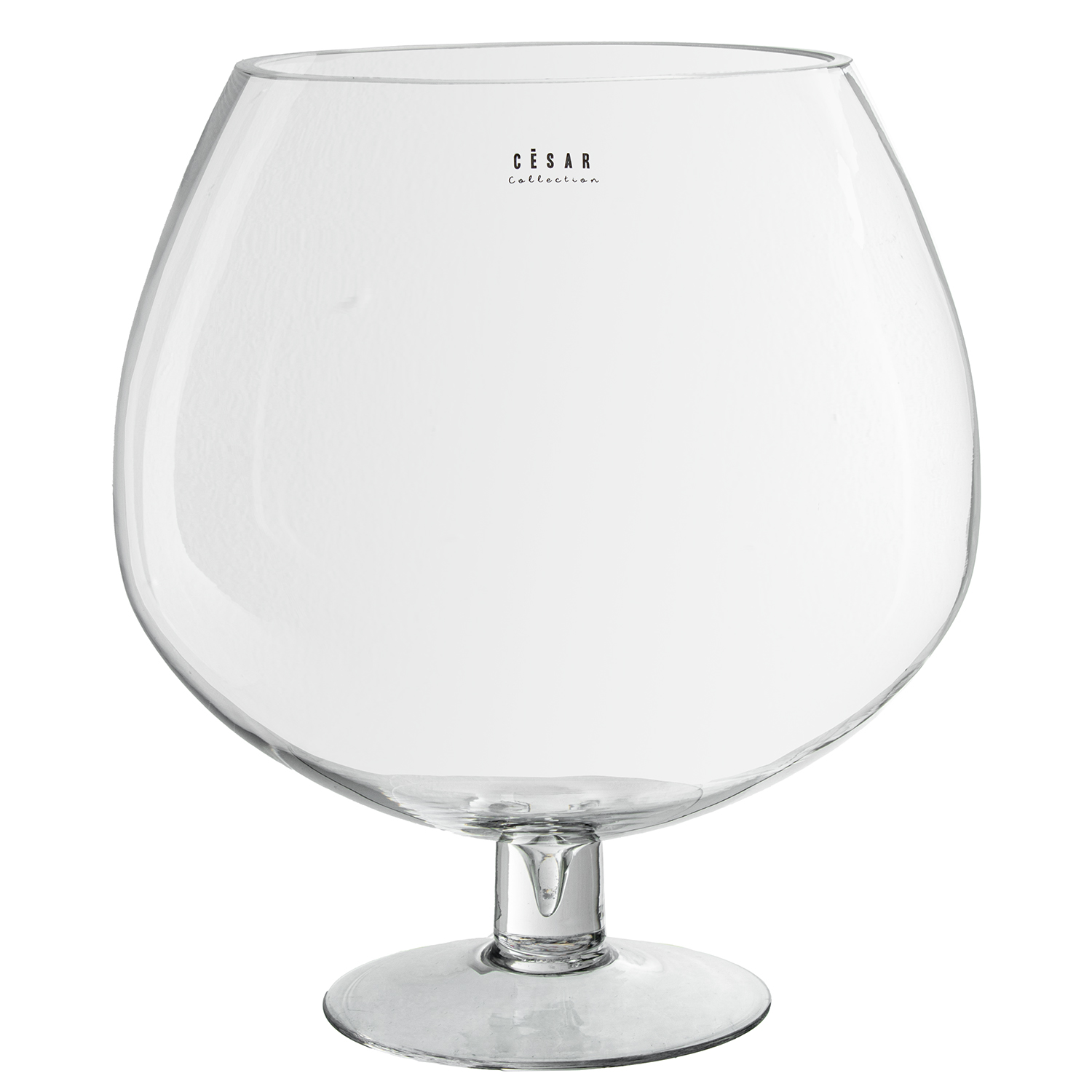 Jarron cristal transparente con pie 28x31cm