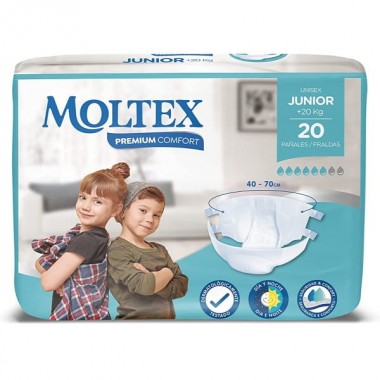 Moltex - Pañales Moltex Premium Comfort Junior +20kg. 20 Uds Moltex
