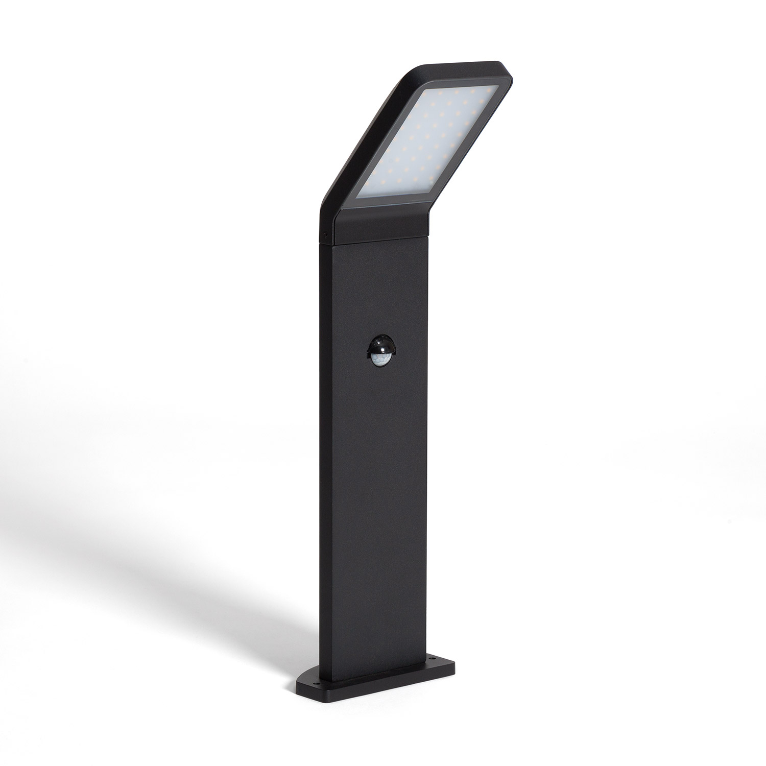 Ledkia Baliza Exterior LED 9.5W Superficie Pie 50cm Aluminio con Detector de Movimiento Legacy Negro