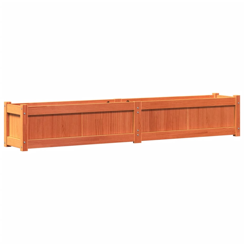 vidaXL Jardinera de madera de pino impregnada 180x31x31 cm Color Pino natural,  Pino blanco,  Marrón pino y mas
