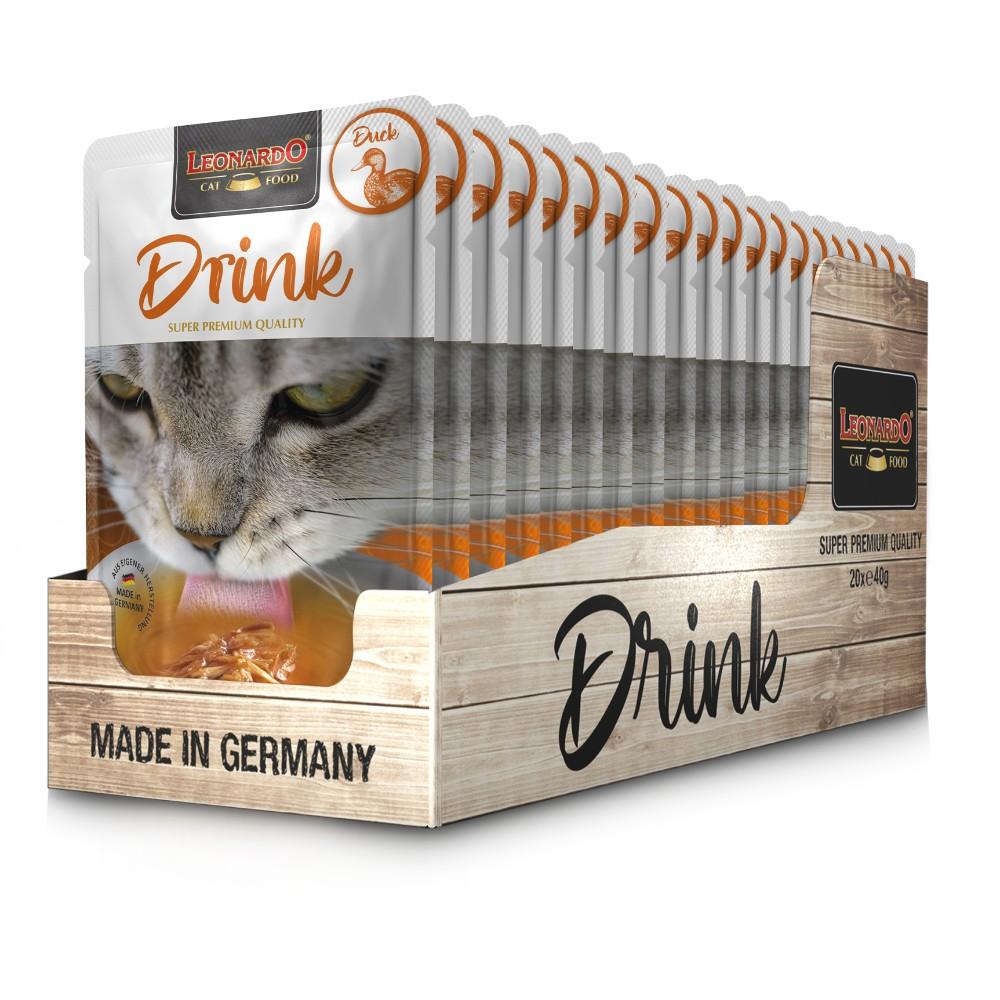 Pack 20X40 Gr - Leonardo Drink. Sopa Para Gatos - Alimento complementario para gatos adultos - Promueve la ingesta de líquidos
