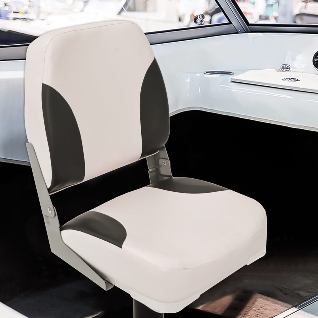 vidaXL Asientos de barco con pedestal 2 uds altura ajustable 360° Color Blanco y negro,  Blanco y azul, y mas