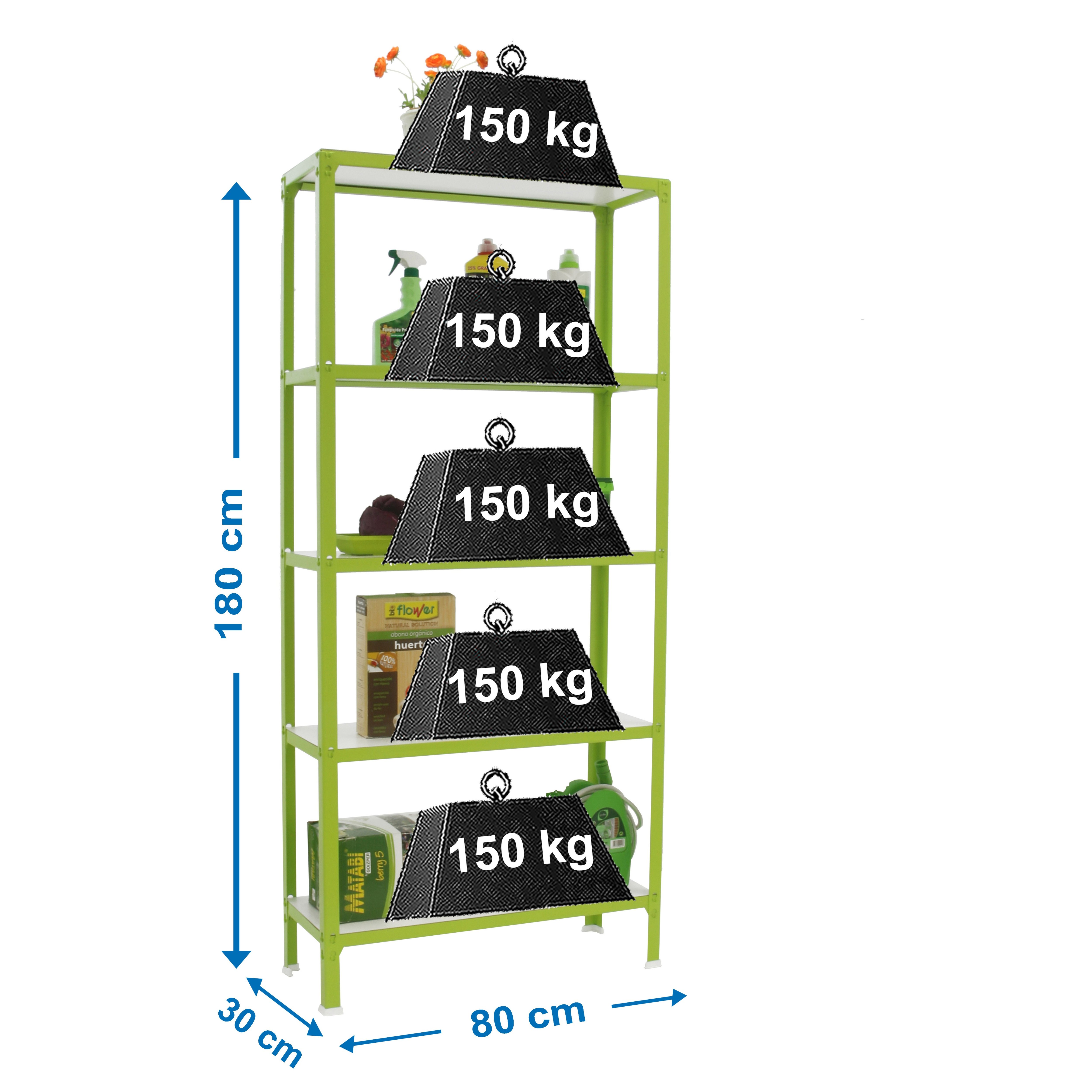 Estantería SIMONRACK Simonhome click wood mini 5/300 verde/blanco