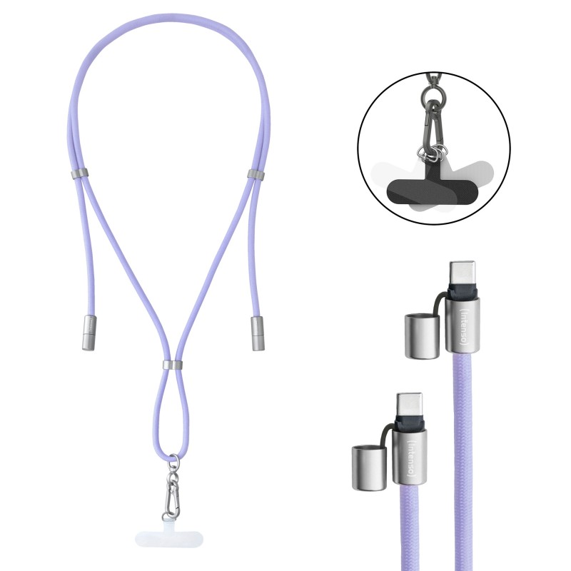 Intenso - Handykette als Lade- + Datenkabel USB-C bis 1,65m lila cable USB USB C Púrpura 7991003