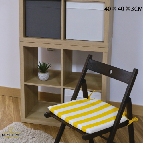 Cojín de Espuma REINO MANSIDI - Pack de 2 Cojines para Sillas - Estampados Lisos - Cómodo y Suave - 40x40x3cm