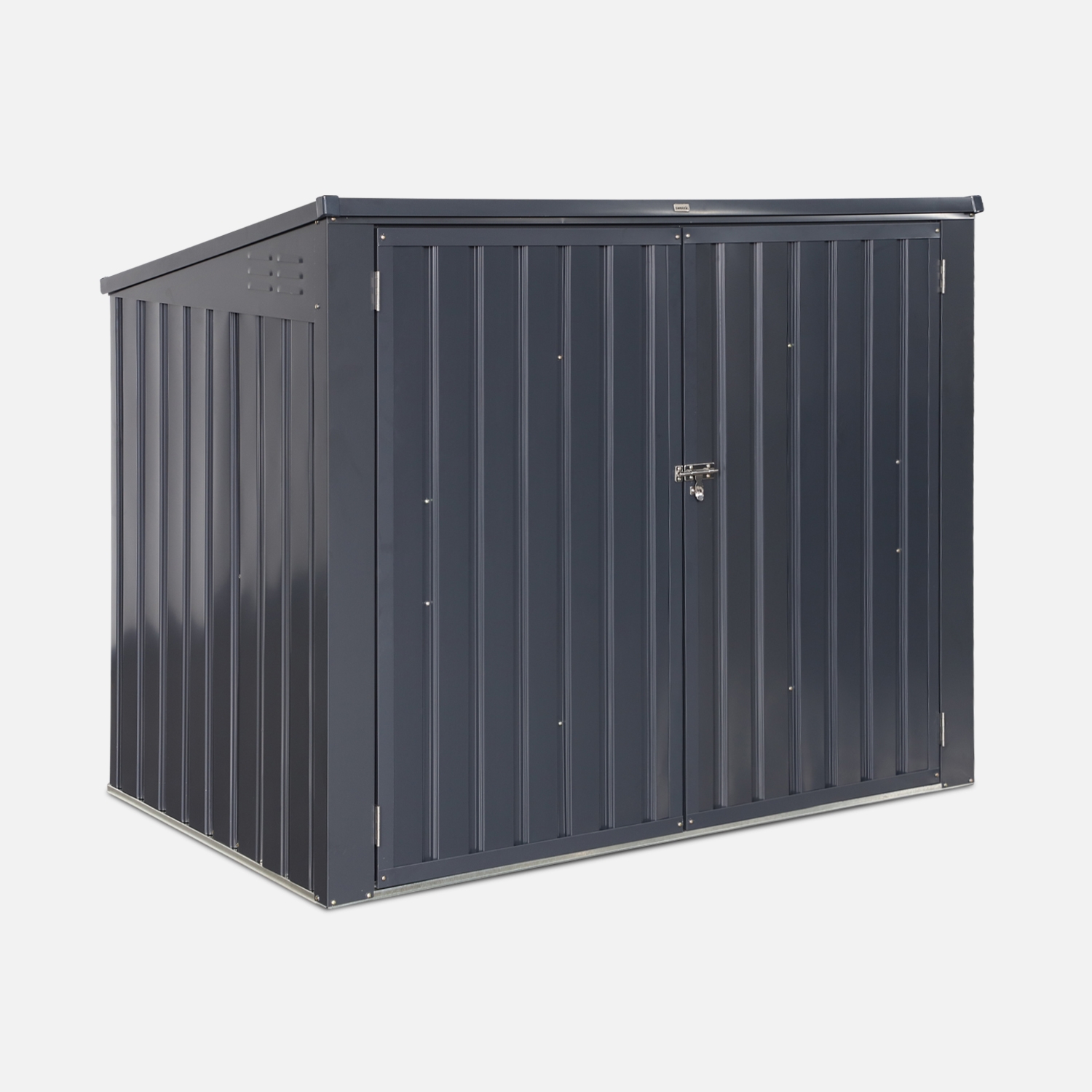 sweeek - Contenedor de basura doble de acero galvanizado con 1,75m² , Carembault , 173x97x131