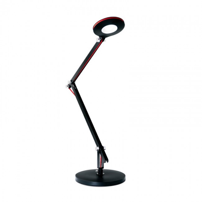 WONDERLAMP Wonderlamp Flexo LED Litrobo 6W Negro - Lámpara de Mesa LED con Base Redonda y Pinza