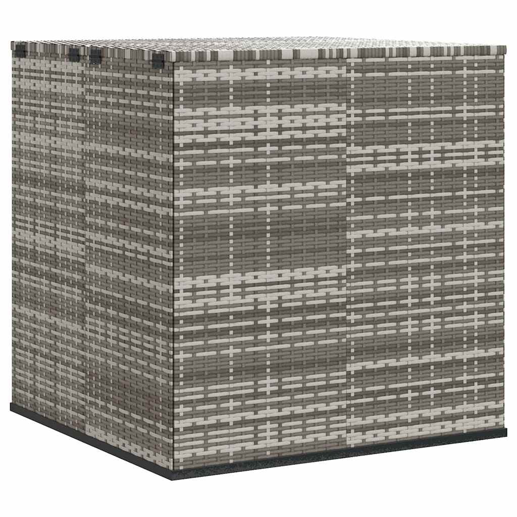 vidaXL Baúl de cojines para jardín de ratán PE 100x97,5x104 cm en color Marrón/Negro/Gris | acolchados duraderos para sofás de jardín terraza exterior