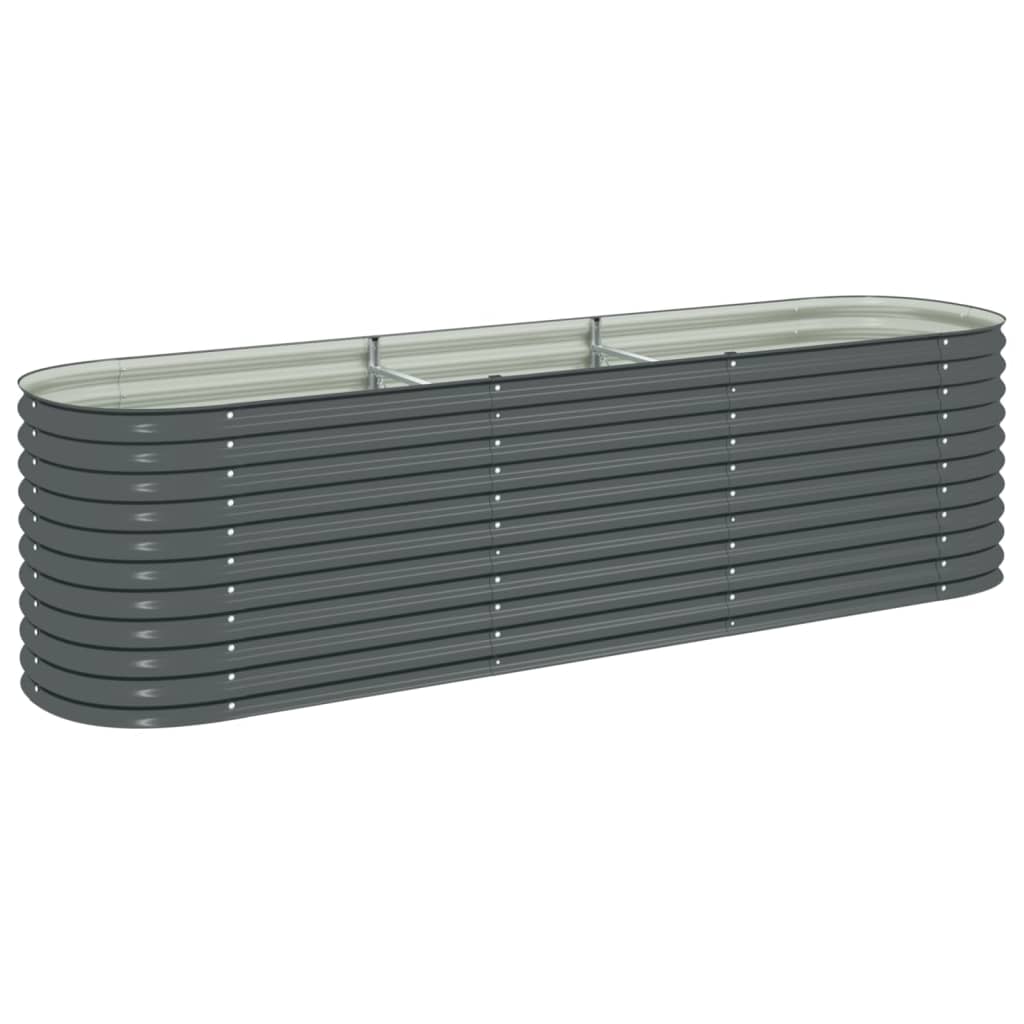 vidaXL Arriate de acero galvanizado 320x80x81 cm Color Plateado,  Gris,  y mas