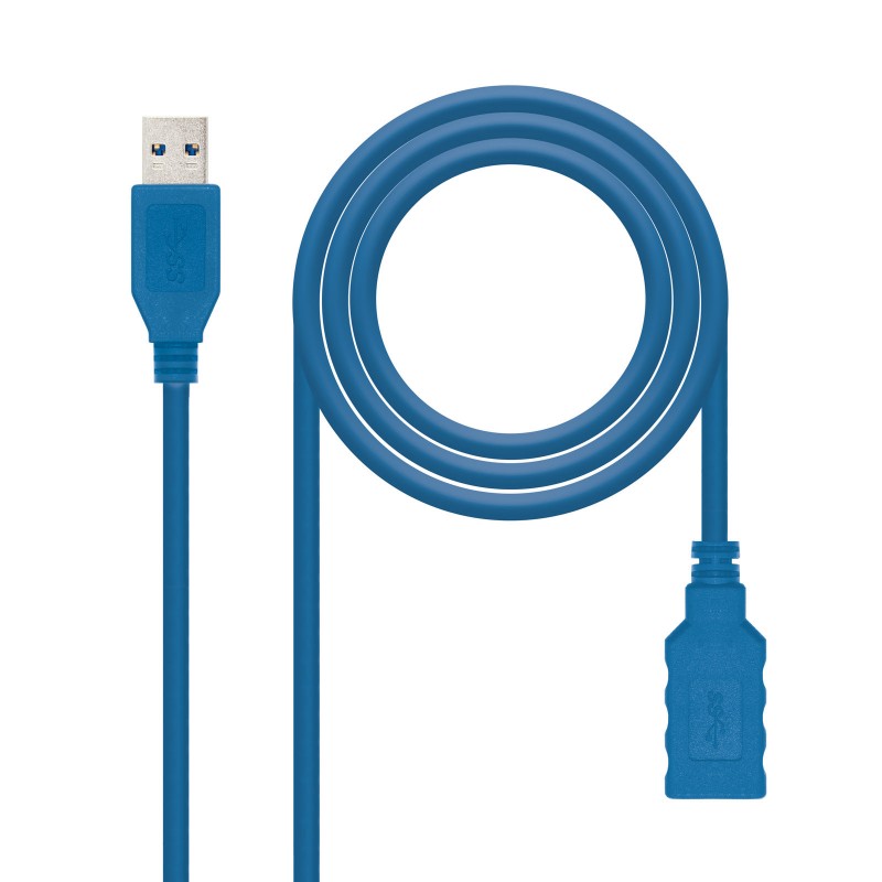 Nanocable - CABLE USB 3.0, TIPO A/M-A/H, AZUL, 2.0 M 10.01.0902-BL