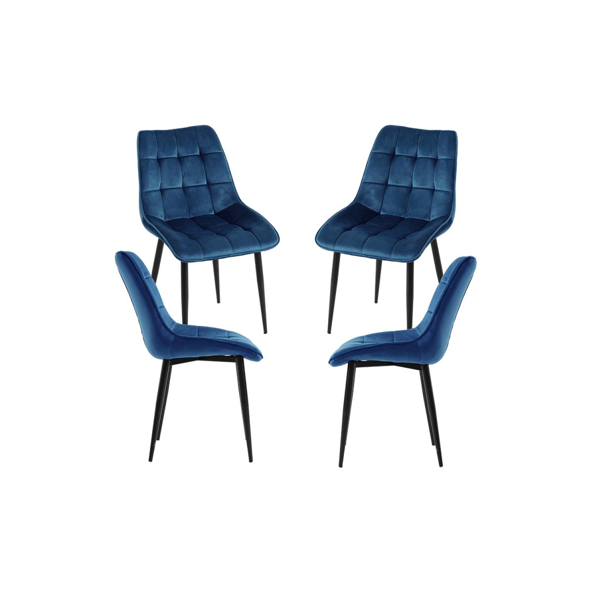 Regalos Miguel - Packs Sillas Comedor - Pack 4 Sillas Cade Terciopelo - Azul