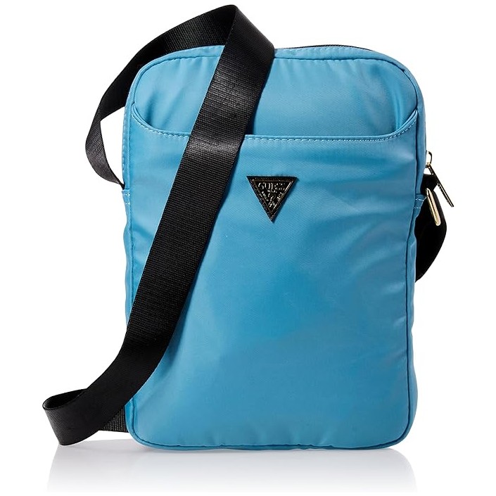 Funda Bolso Guess para tablet 10" Modelo Nylon color Azul con logo triángulo GUTB10NTMLLB