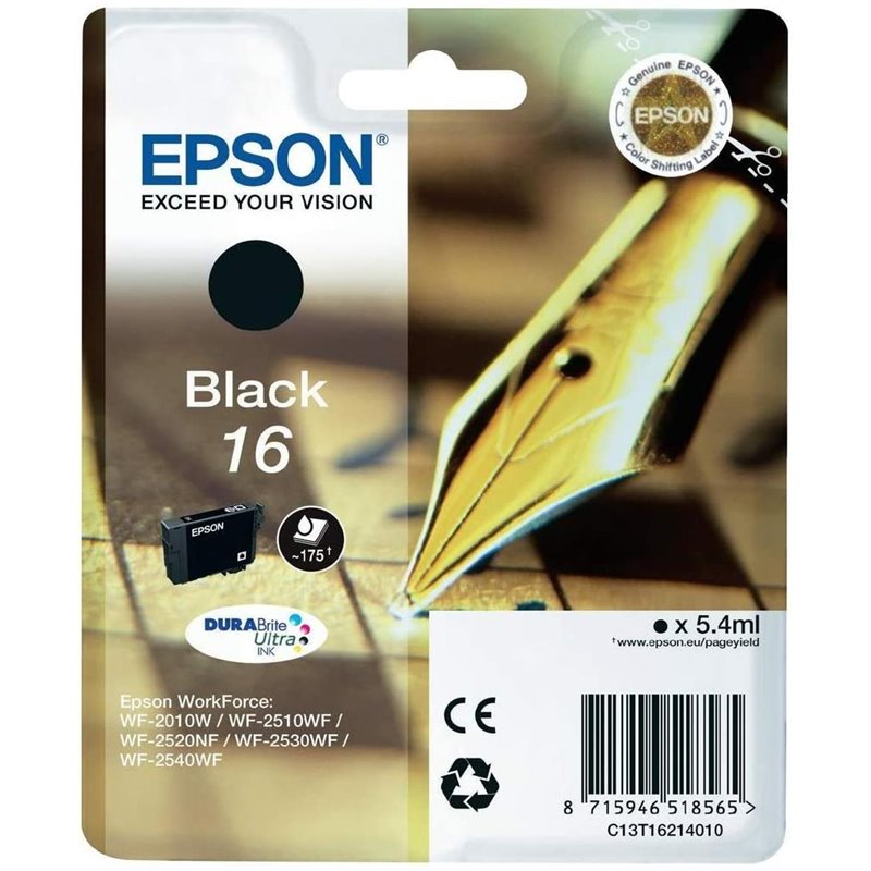 Cartucho Epson 16 Negro WF-2010 WF-2520 WF-2530 WF-2054
