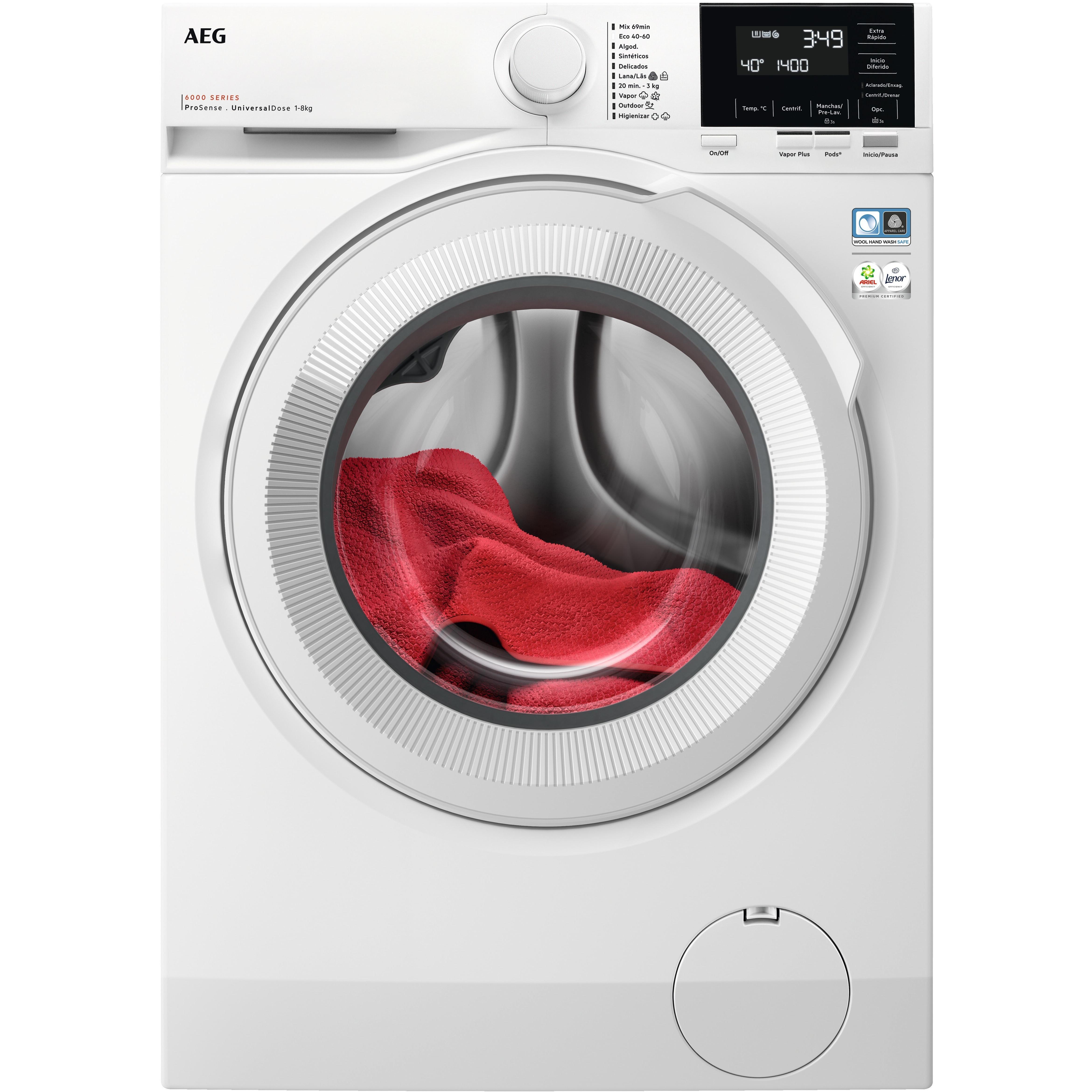 LAVADORA CARGA FRONTAL AEG LFR7184N2V 8 KG 1400 RPM A BLANCO