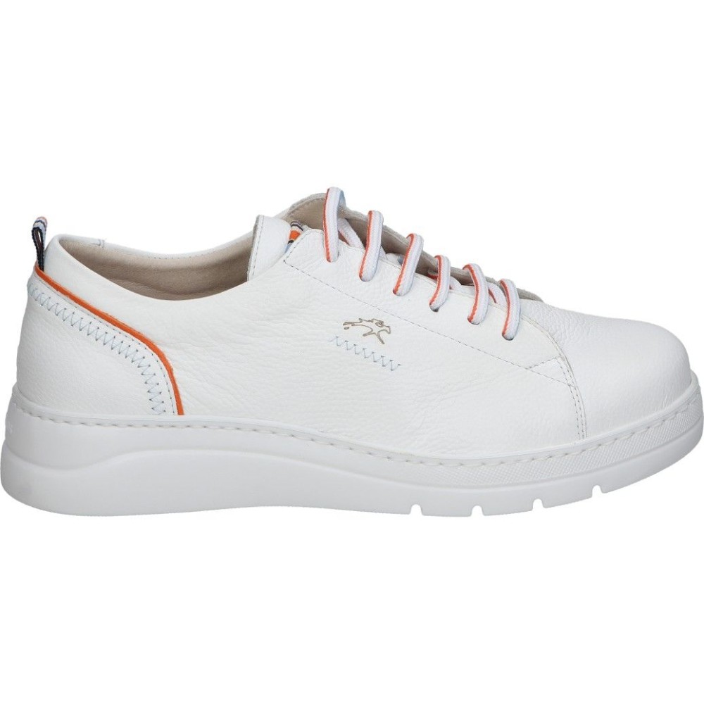FLUCHOS | Zapatos de Piel Fluchos Pompas para Mujer – Zapato con Cuña en Color Blanco con Detalles – Zapatos con Cordones – Cuña Baja y Cómoda – Plantilla Extraíble – de Piel – Alta Calidad – Versátiles – Modelo F1422