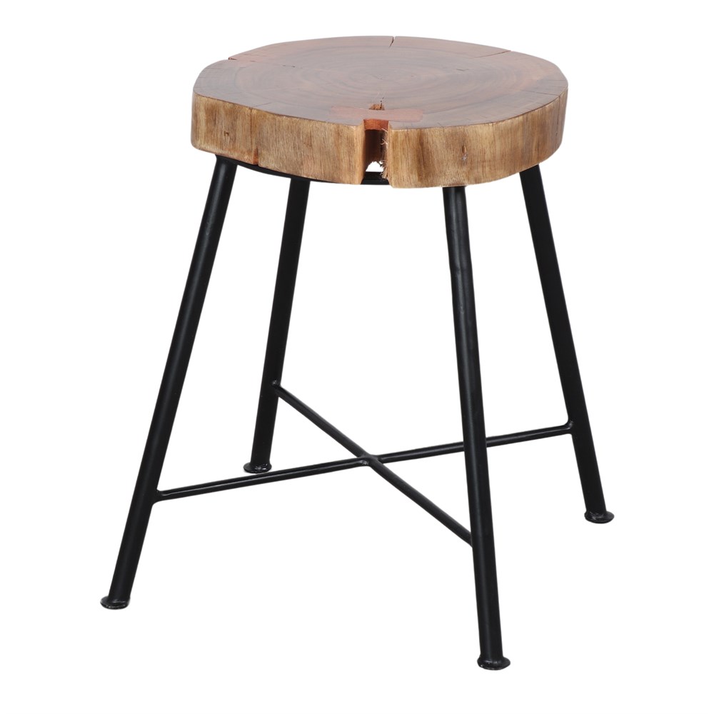 Taburete Bajo De Madera Y Metal Shade - Misterwils Furniture For Free Souls 37x45x37
