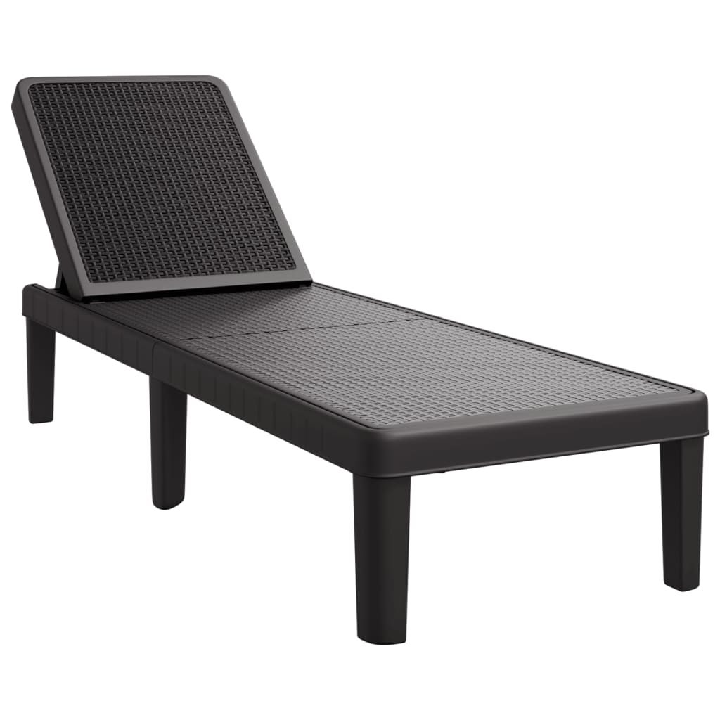 Vidaxl Tumbona Ajustable en 4 Alturas Polipropileno 155,5x57x28 Cm Negro
