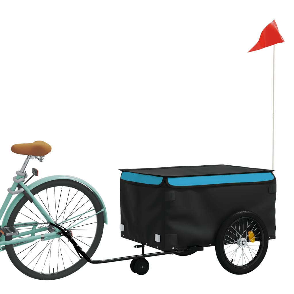 vidaXL Remolque para Bicicleta Carrito de Carga para Bici Hierro 45 kg Color Negro,  Amarillo,  Azul y mas