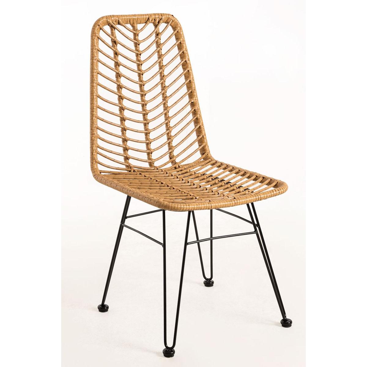 Regalos Miguel - Sillas Comedor - Silla de ratán Nawel - Negro