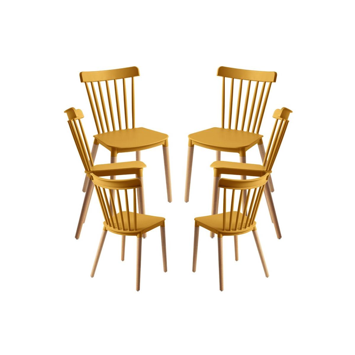 Regalos Miguel - Packs Sillas Comedor - Pack 6 Sillas Leka - Mostaza