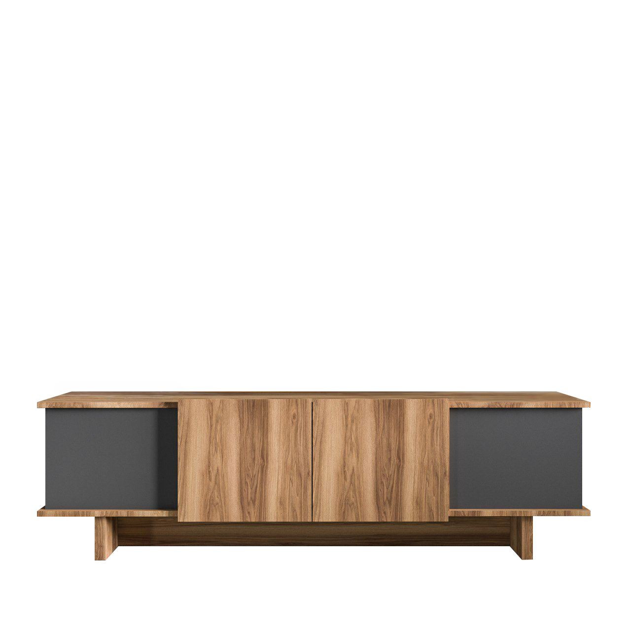 Habitat y Jardin - Mueble TV de madera "Diana" 180 x 33 x 50 cm - Antracita