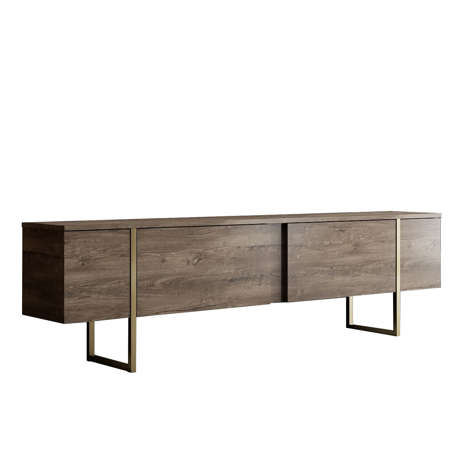 Habitat y Jardin - Soporte de TV de madera "Luxe" - 180 x 30 x 50 cm - NogalOro
