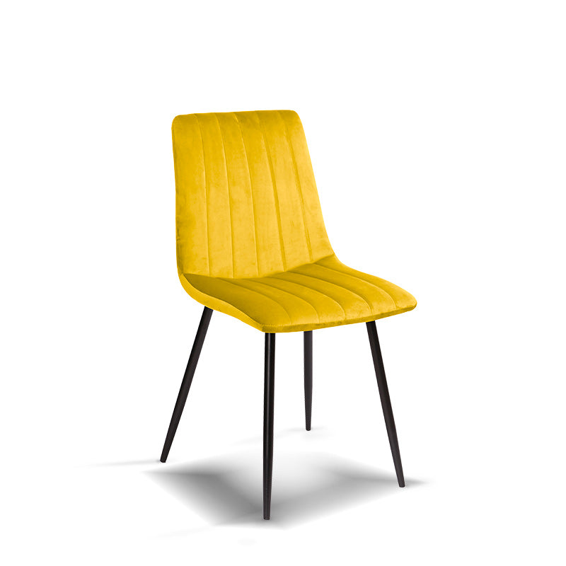 FURNITURE STYLE FS7066MOSTVEL IRIA Pack 4 Sillas de Comedor Terciopelo Color Amarillo - ref: FS7066MOSTVEL