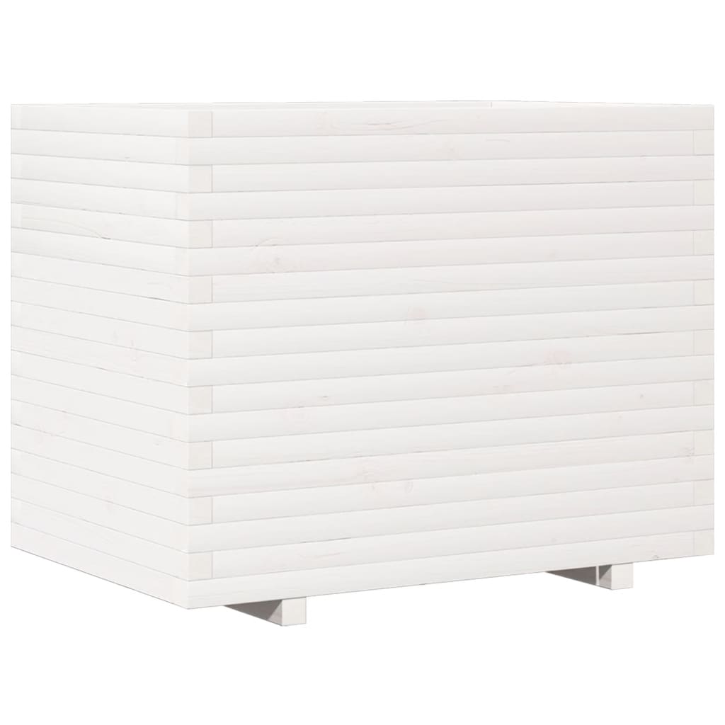 vidaXL Jardinera madera de pino impregnada 90x60x72,5 cm Color Pino natural,  Blanco,  Marrón cera y mas