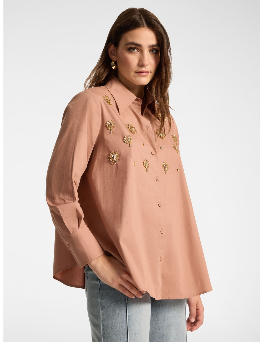 Elena Mirò - Camisa de popelín con bordados