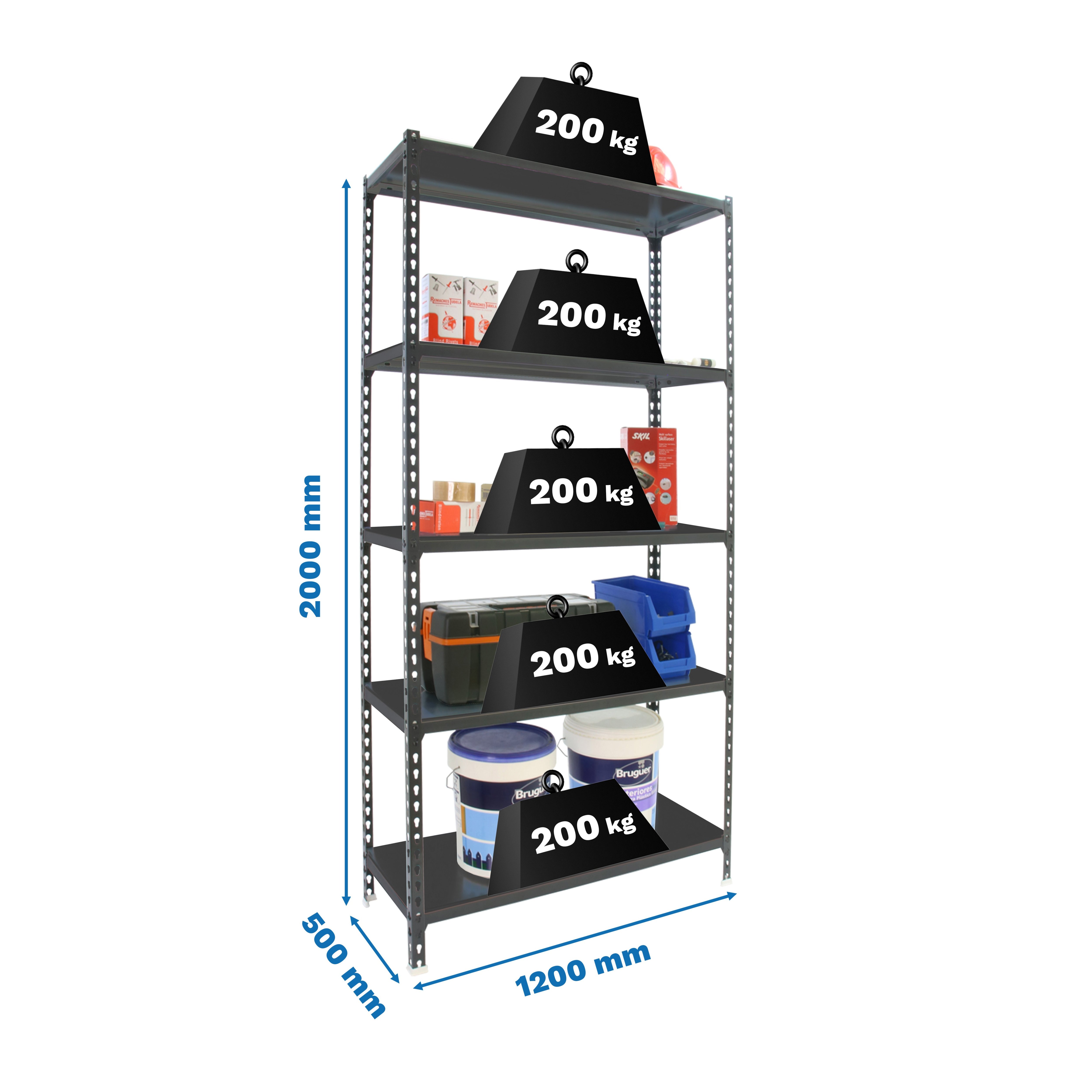 Estantería SIMONRACK Simonclick megaplus 5/500 antracita/antracita