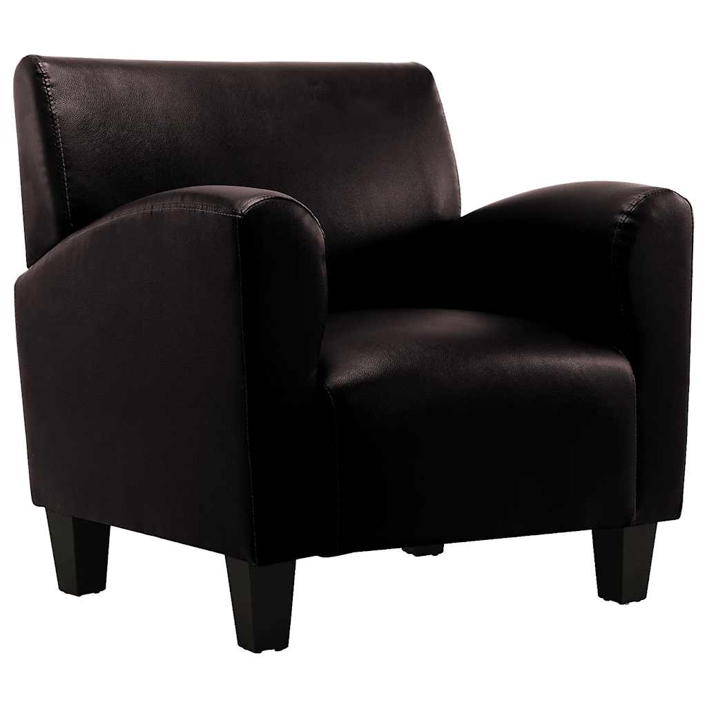 vidaXL Sillón de cuero artificial marrón oscuro