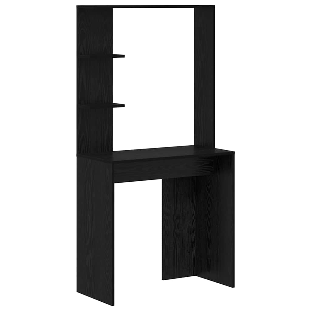 vidaXL Escritorio con estante Roble Negro 78,5 x 37 x 154,5 cm