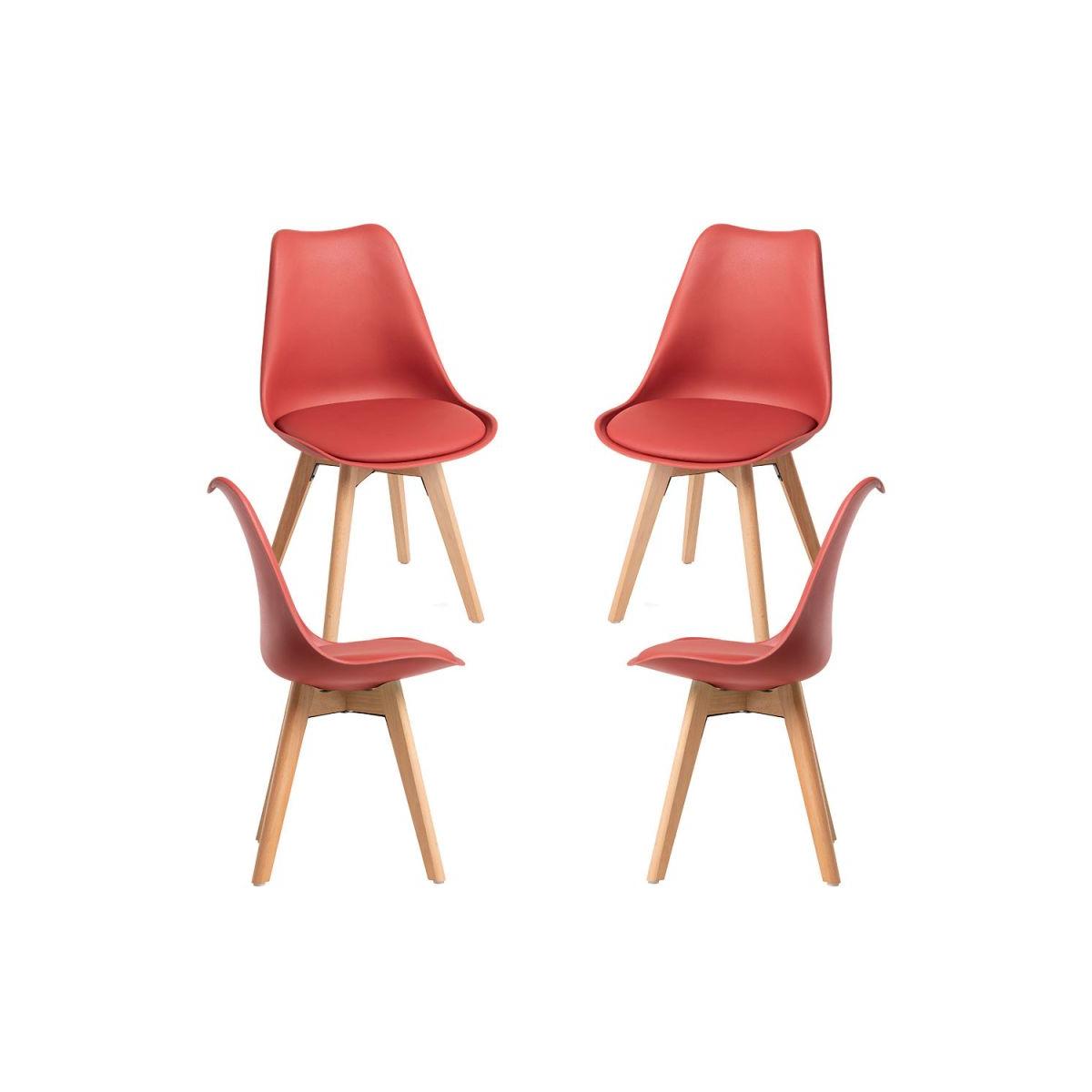 Regalos Miguel - Packs Sillas Comedor - Pack 4 Sillas Synk Basic - Rojo Vino