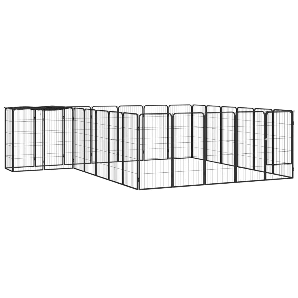 vidaXL Corral para Perros Acero con Recubrimiento en Polvo Cachorros Dimensiones 100x50x100 cm (6 paneles),  200x50x100 cm (10 paneles),  200x150x100 cm (14 paneles) y mas