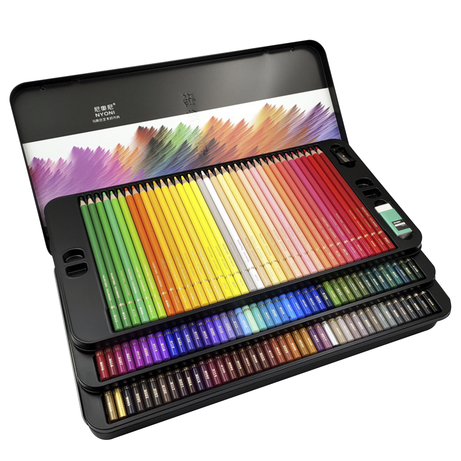 DAM. Set de 120 lápices de colores. Fabricados en madera, forma redonda profesional. 0,7x0,7x17,5 cm.
