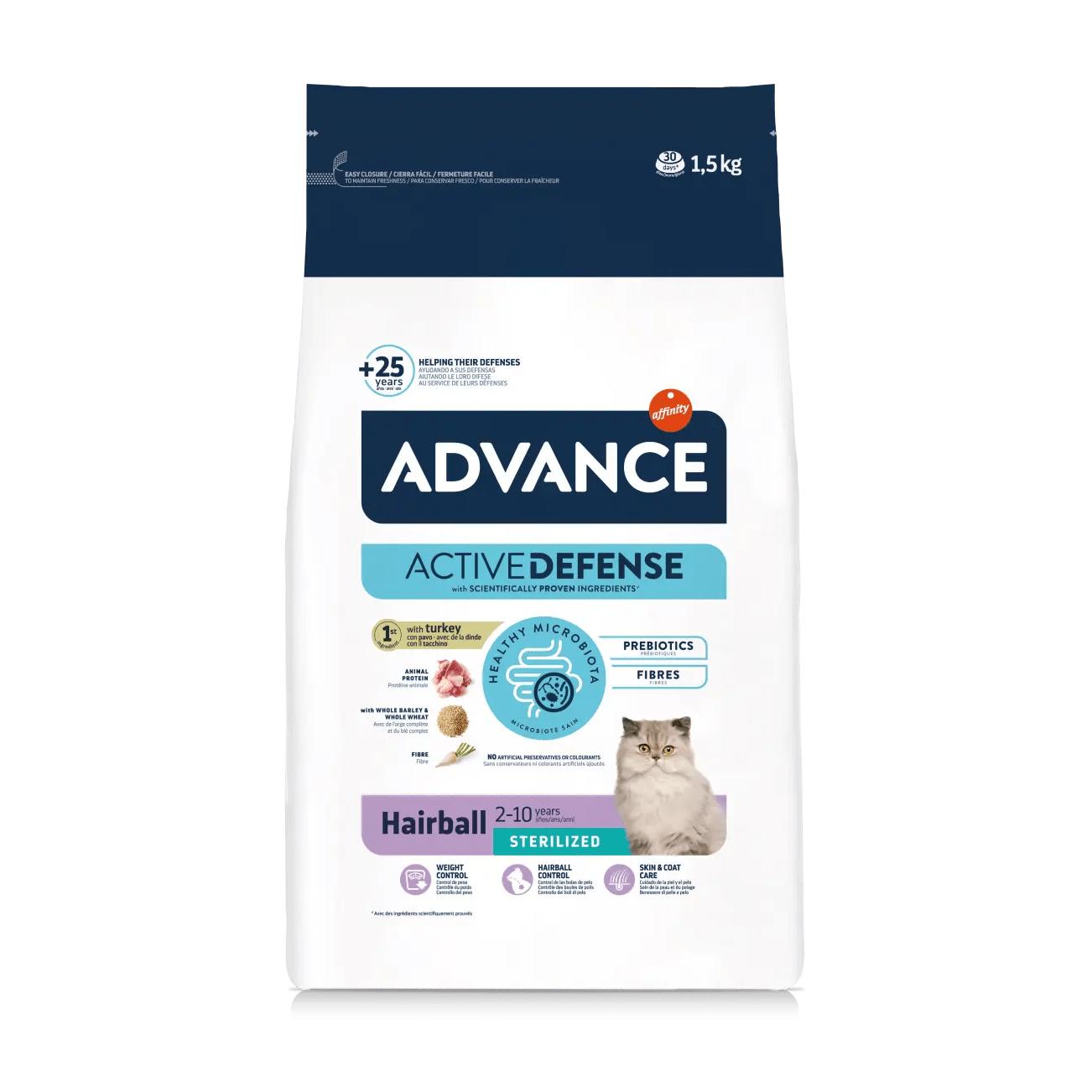 Advance Hairball (Sterilized) - Comida para Gatos con Problemas de Bolas de Pelo Esterilizados