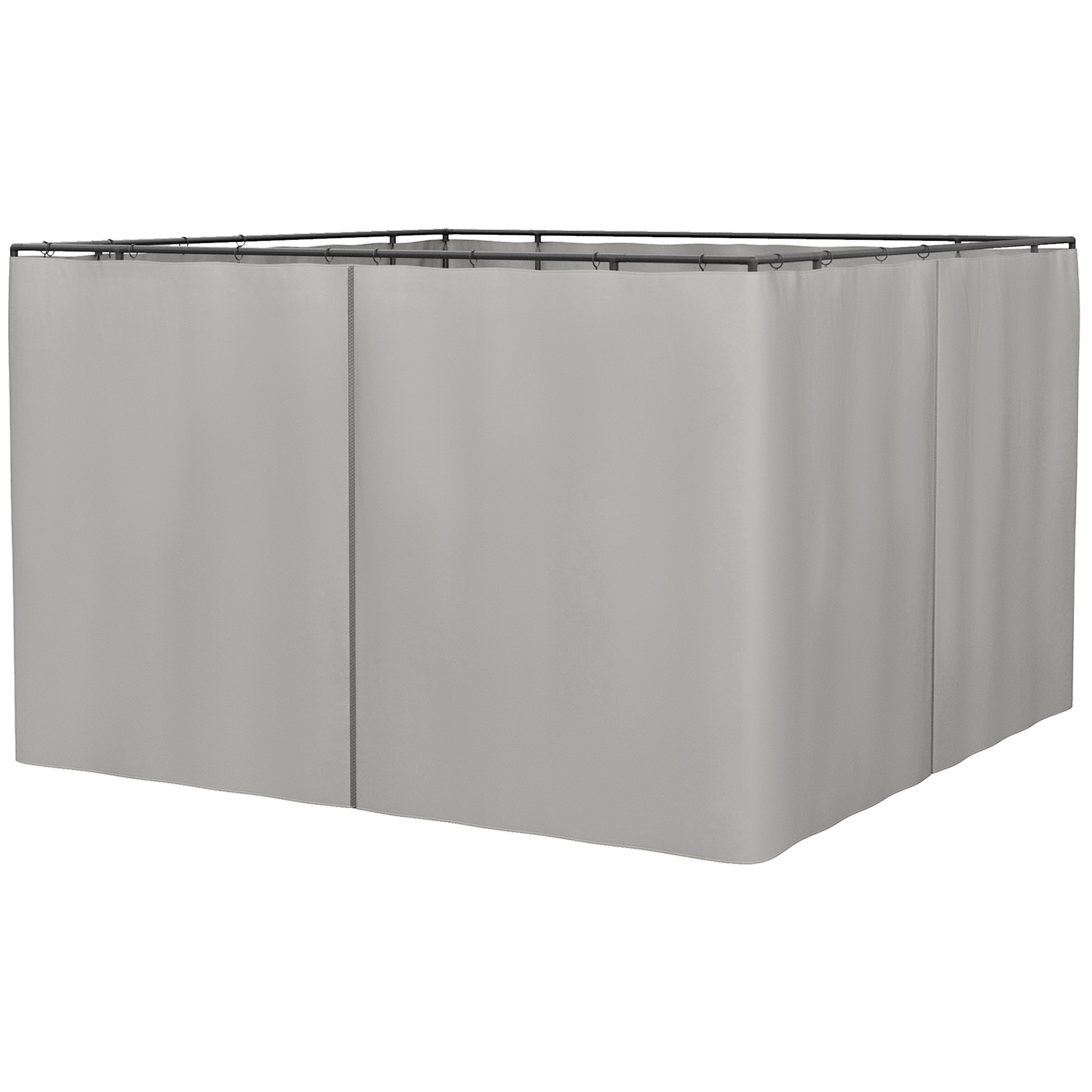 Outsunny 4 Paredes Laterales para Cenador 302x205 cm/352x205 cm Laterales para Gazebo Universal con 40 Ganchos y Anillos en C para Pérgola Carpa