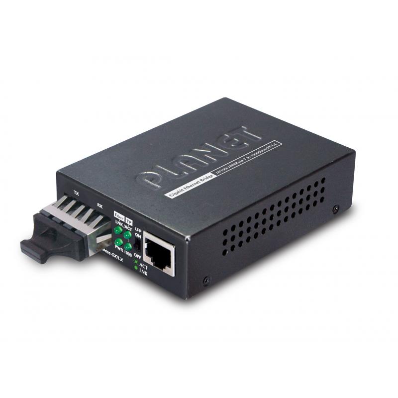 PLANET GT-802 convertidor de medio 1000 Mbit/s 850 nm Negro