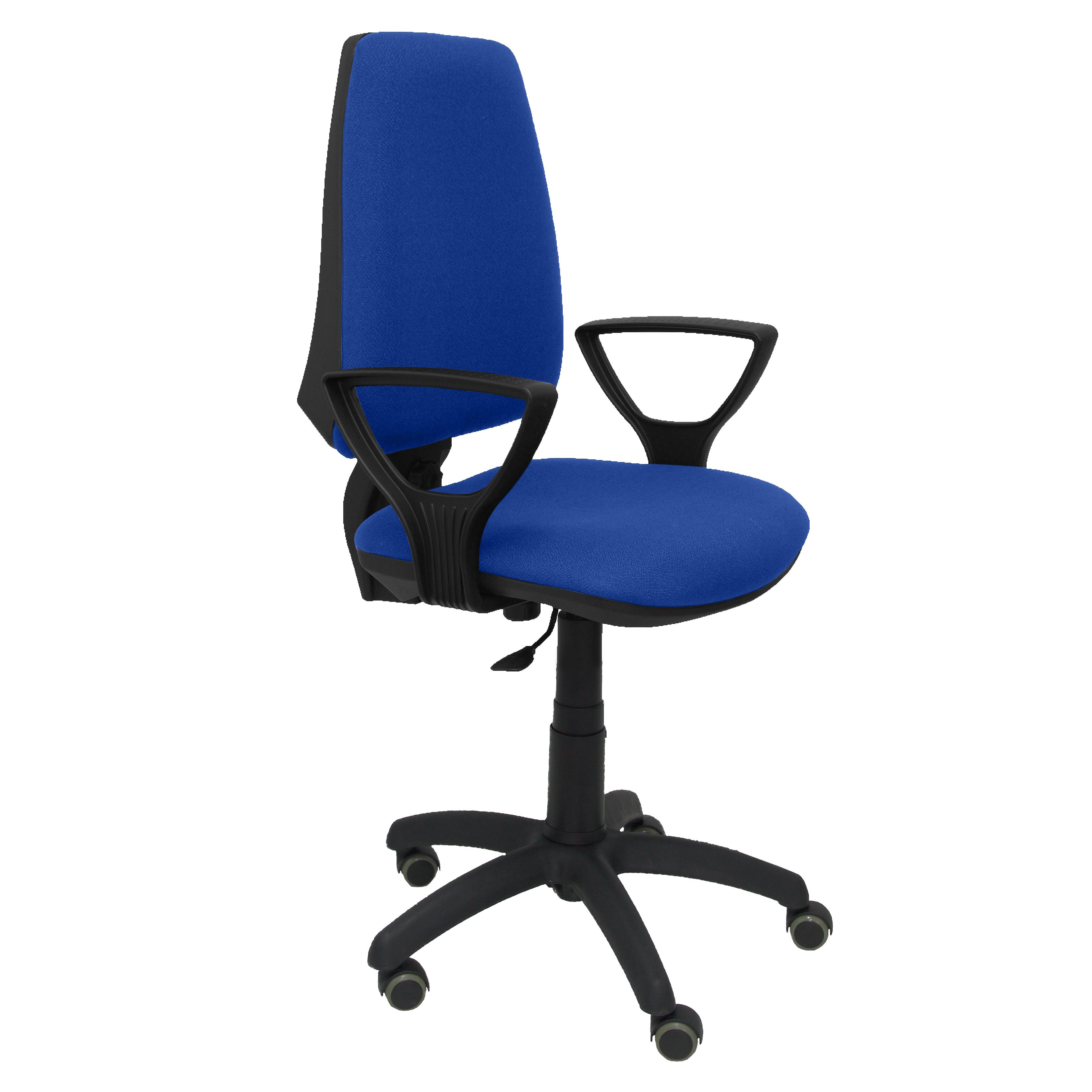 Silla de Oficina Ergonómica Piqueras Y Crespo Elche CP Bali Azul con Brazos Fijos y Ruedas de Parqué