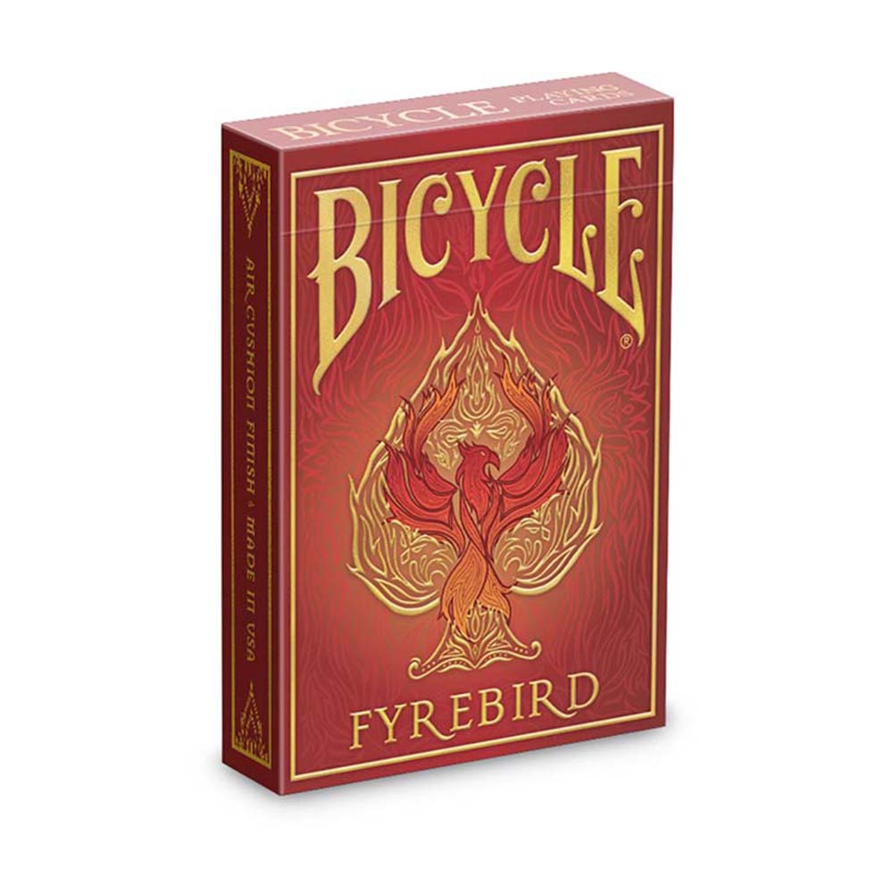 Fournier Bicycle USPCC Baraja poker Fyrebird Inspirada en el pájaro de fuego Magia Magos Trucos Adultos Acabado especial Rojo y dorado Espectáculo Cardistry Poquer Playa Piscina Camping Noche de fiesta Cartomagia Aprender Fácil Colección Coleccionable