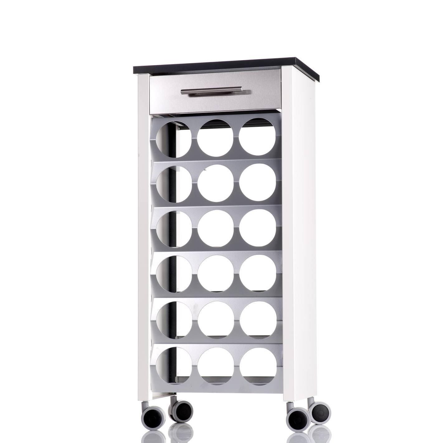 DON HIERRO - Mueble botellero con ruedas BACUS, capacidad de 18 botellas-